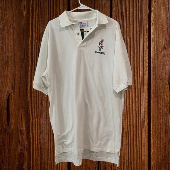 Vintage 1996 Olympic Hanes‎ Activewear Polo, Men’s sz XL - Picture 1 of 5
